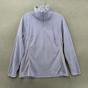 Columbia Sportswear Co Women's L Fleece 1/4 Zip Pullover Periwinkle Dot Print